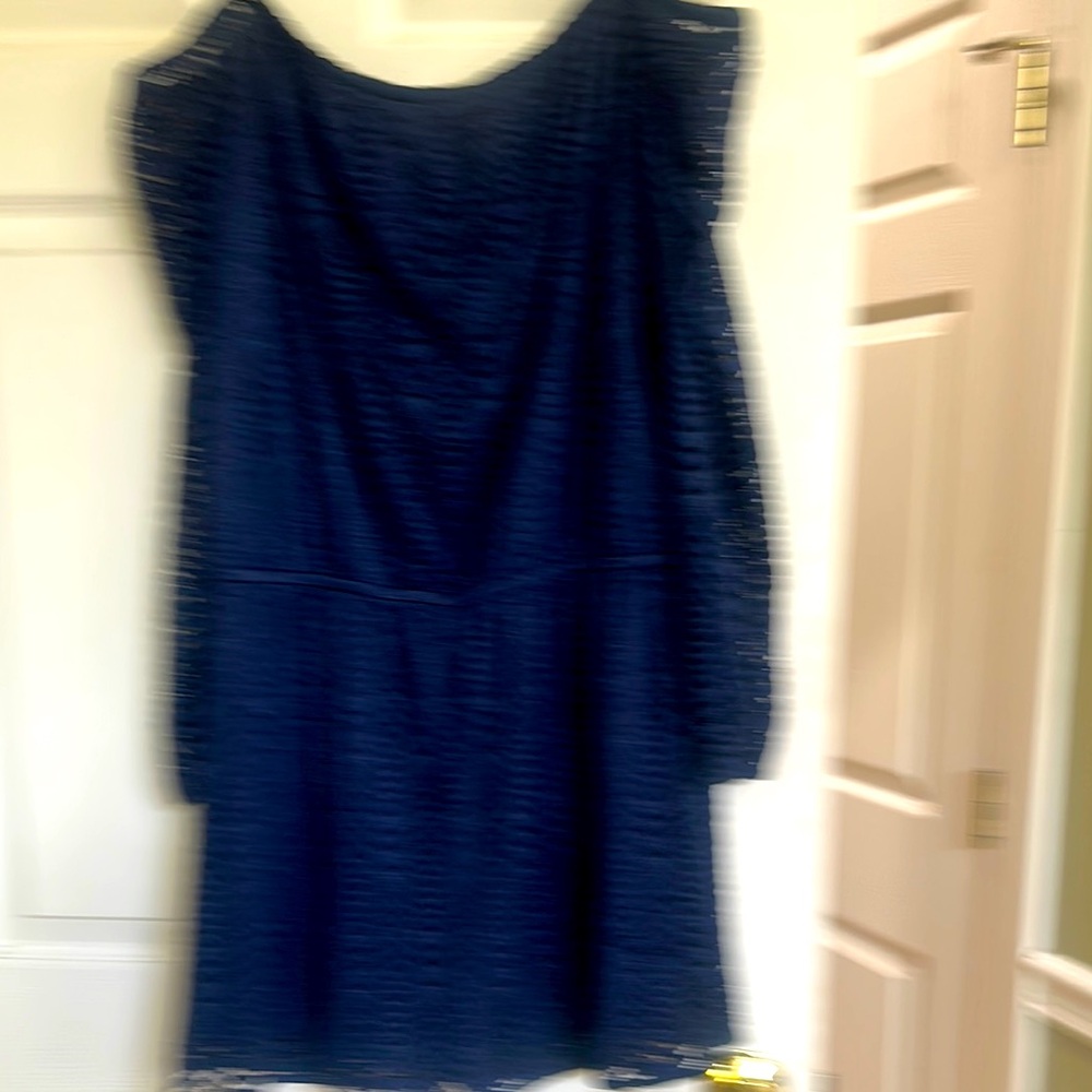 Navy blue lace romper dress off the shoulders like new